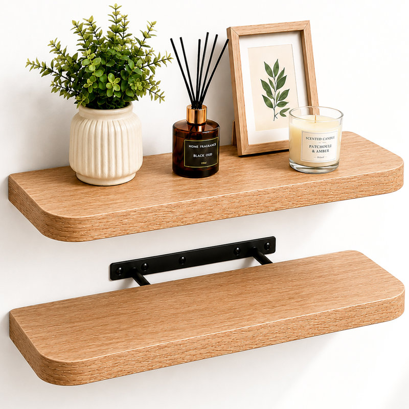 2 -Piece Floating Shelf, Oak