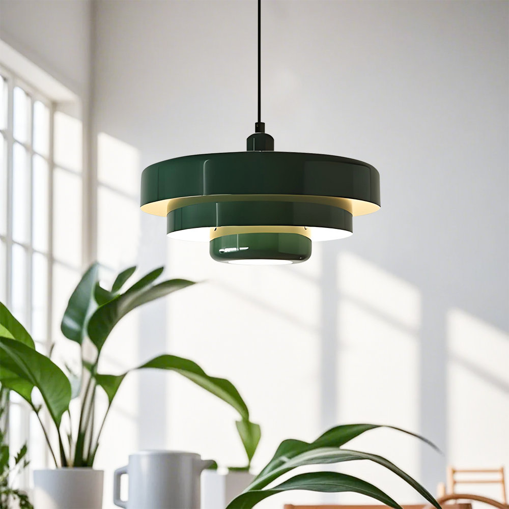 Epone Single Light Iron Pendant, Dark Green
