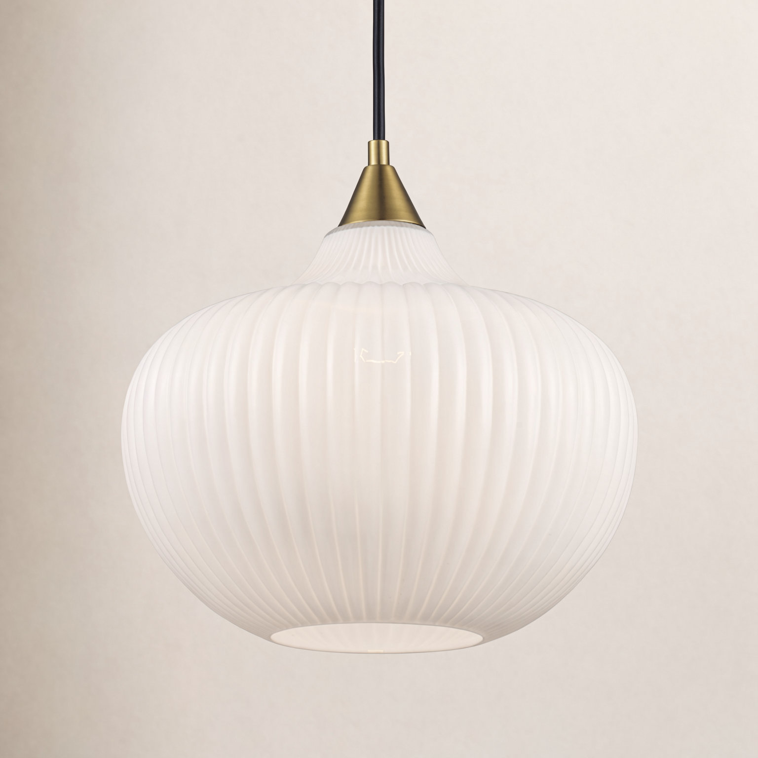 Collina Dimmable Geometric Single Light Pendant, Antique Gold
