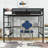 Full Size Metal Loft Bed With Built-In Ladders, Shelves And Guardrails