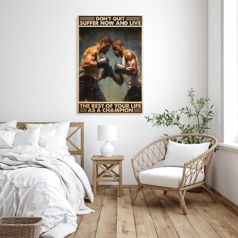 Boxing As A Champion - 1 pièce, reproduction d'art graphique sur toile tendue, H 20 po x l 16 po x P 1,25 po
