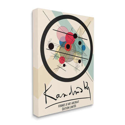 " Kandinsky Traditional Abstract Layered Circles Patchwork Lines "