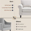 Chaise d'appoint rembourrée et rembourrée-219587699