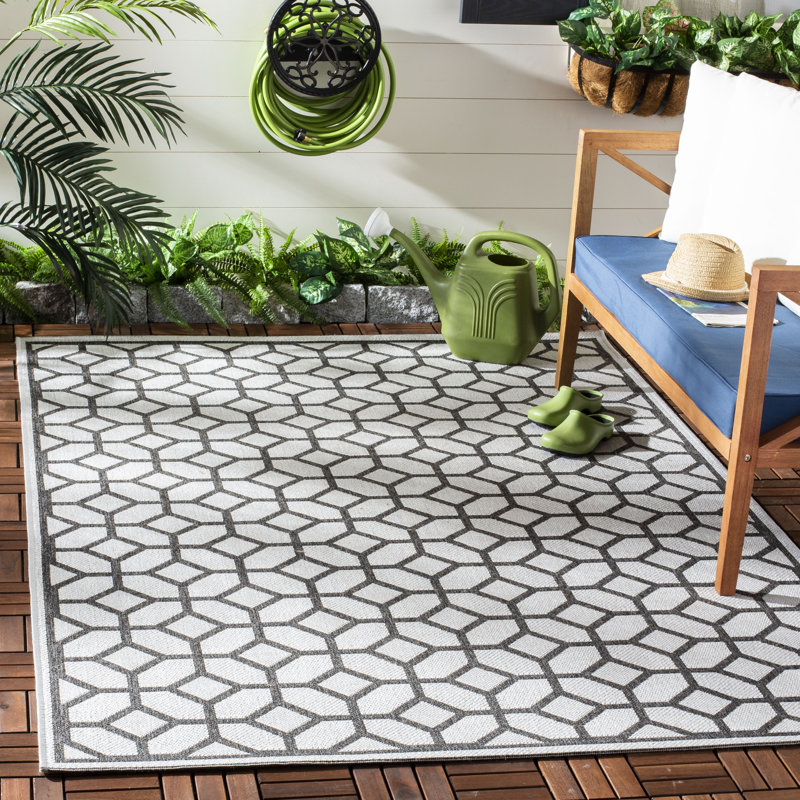 Tapis d'intérieur / extérieur à motif géométrique Mitchum Performance, Rectangle 5 pi 3 po x 7 pi 6 po