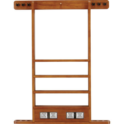 Deluxe 6 Pool Cue Wall Rack with Score Counter