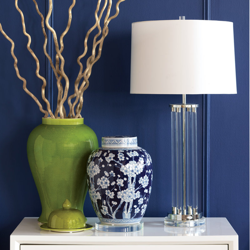 Pot de porcelaine bleu/blanc 14 po Sakura