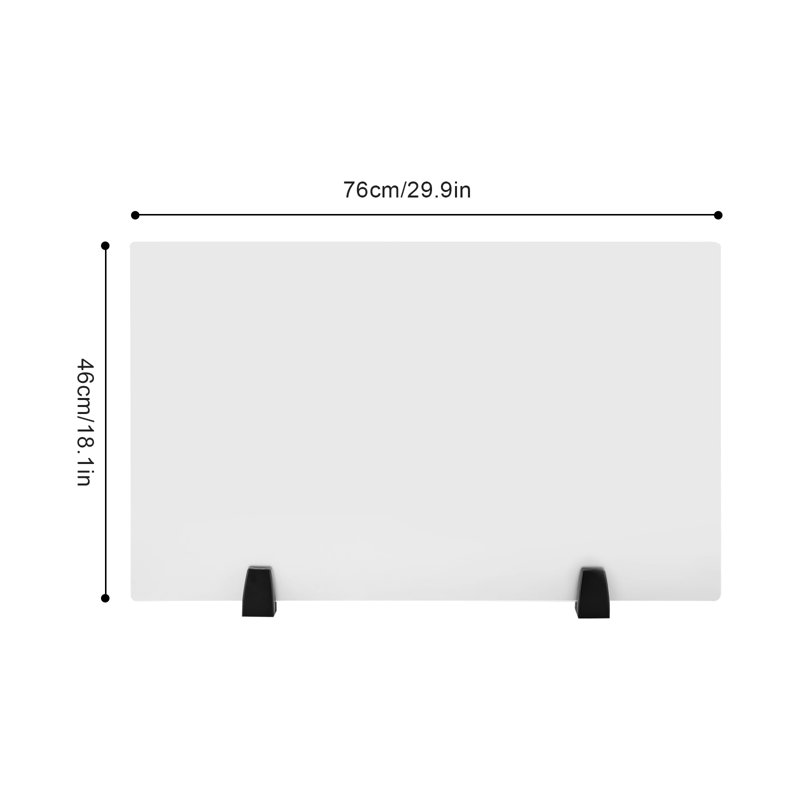 Frosted Acrylic Clamp-On Desk Privacy Panels, 30 x 18 Inch