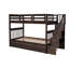 Lit superposé d'escalier avec tiroirs de rangement et garde-corps pour la chambre à coucher, conception peu encombrante, fabrication en pin massif-472066302-472066291