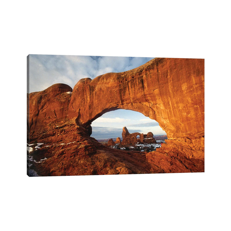 Turret Arch Through North Window Arch, Arches National Park, Utah 1 Piece Wrapped Canvas Wall Art, 30.48 cm H x 45.72 cm W