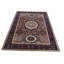 Tapis brun et bleu marine de haute qualité noué à la main-121159831