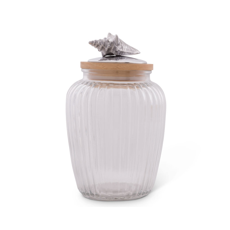 Sea And Shore Glass Jar, 9.5" H x 6" W x 6" D