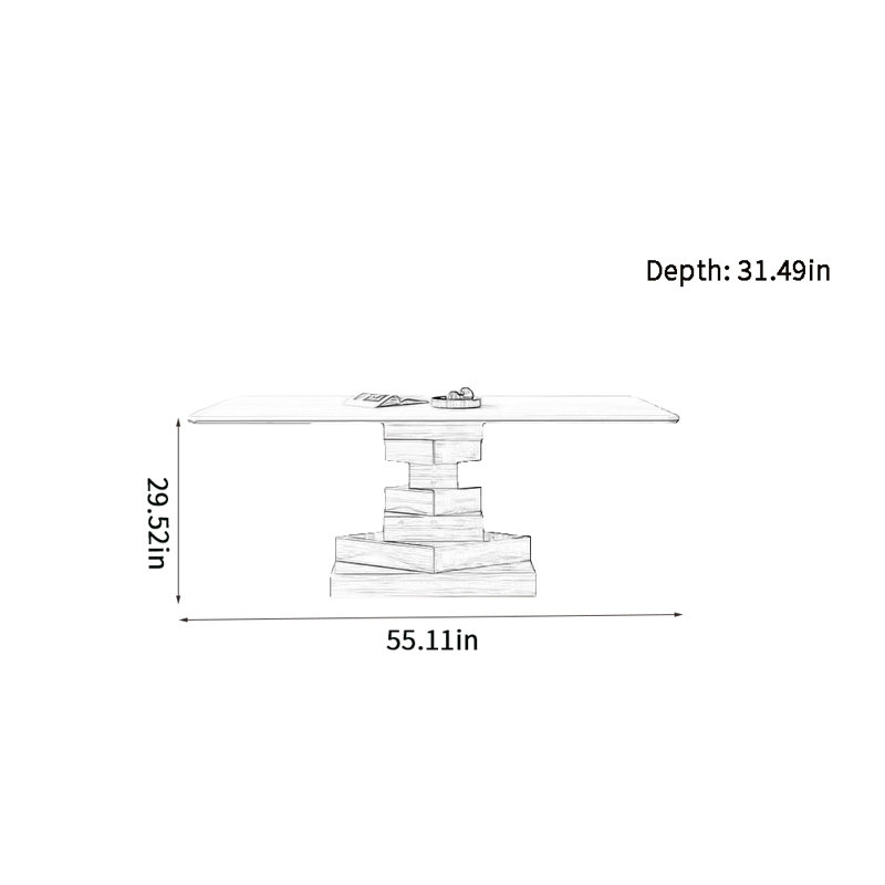 Table de salle à manger Shelinda, H 29,52 po x L 55,11 po x l 31,49 po