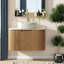 Meuble-lavabo et lavabo flottant Modern, grain de bois naturel