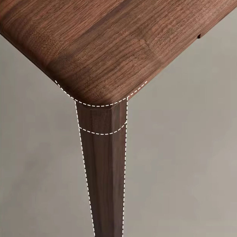 Solid Wood Desk with Smooth Wood Rails, 29.52" H x 55.11" W x 25.59" D