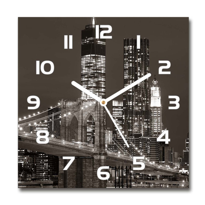 Harsahib Glass Wall Clock, White/Brown