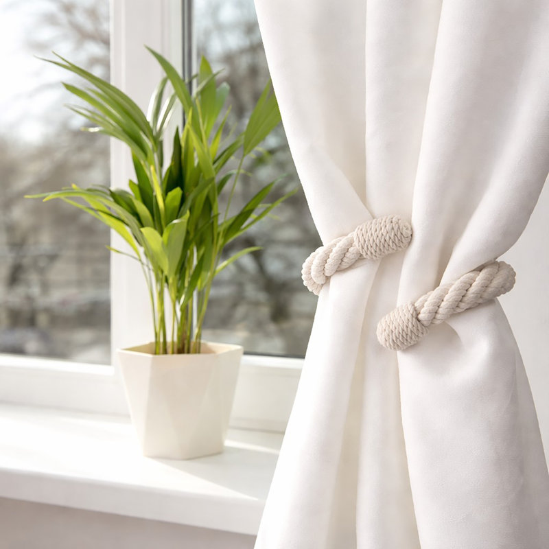 Élégants attaches de rideaux en corde - Retenues décoratives pour rideaux et rideaux - Parfait pour le salon, la chambre à coucher ou le bureau