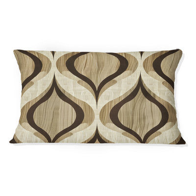 Coussin lombaire brun Mid-Century