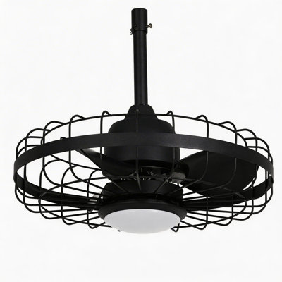 Ventilateur de plafond extérieur 20 po avec lumière, conception enfichable, application intelligente et télécommande, moteur à courant continu réversible à 6 vitesses