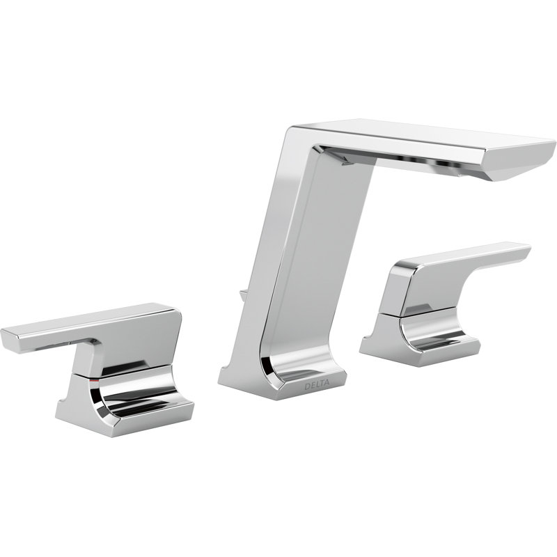 Pivotal Widespread Bathroom Faucet with Drain Assembly, Lumicoat Chrome