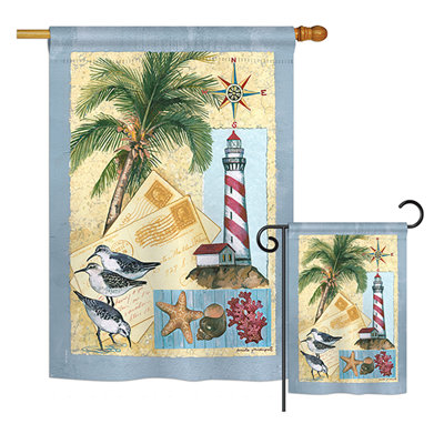 Ensemble de 2 drapeaux en polyester à 2 faces, imprimées nautiques nautiques, imprimées à l’intérieur de la maison verticale