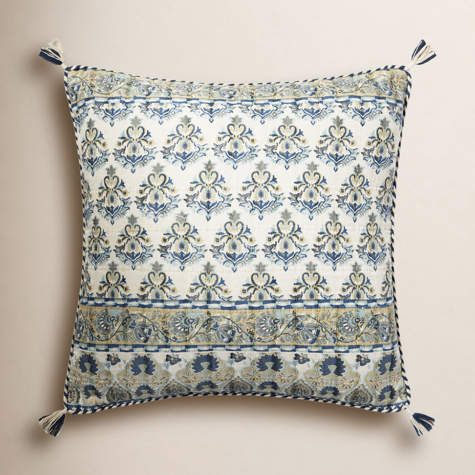 Tassels Throw Pillow, Polyester/Polyfill
