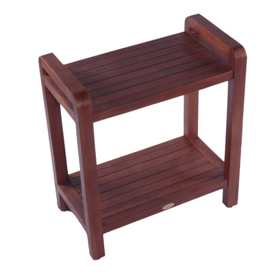 EcoDecors Extended Height, LiftAide Wood Teak Shower Seat, in Woodland Brown