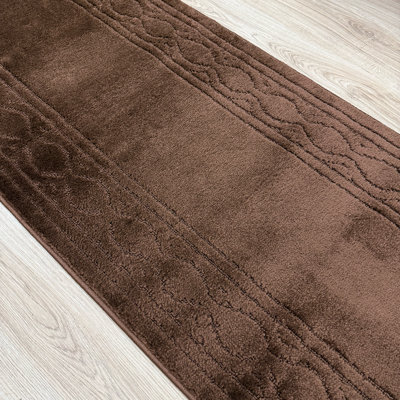 Machine Washable Anti-Slip Moroccan Trellis Brown Runner Rug 2'2" x 8'