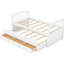 Lit simple au-dessus d'un lit superposé blanc avec lit gigogne et 3 tiroirs - option de chambre à coucher de qualité