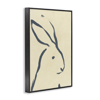Minimal Rabbit Doodle Framed Giclee Art by June Erica Vess