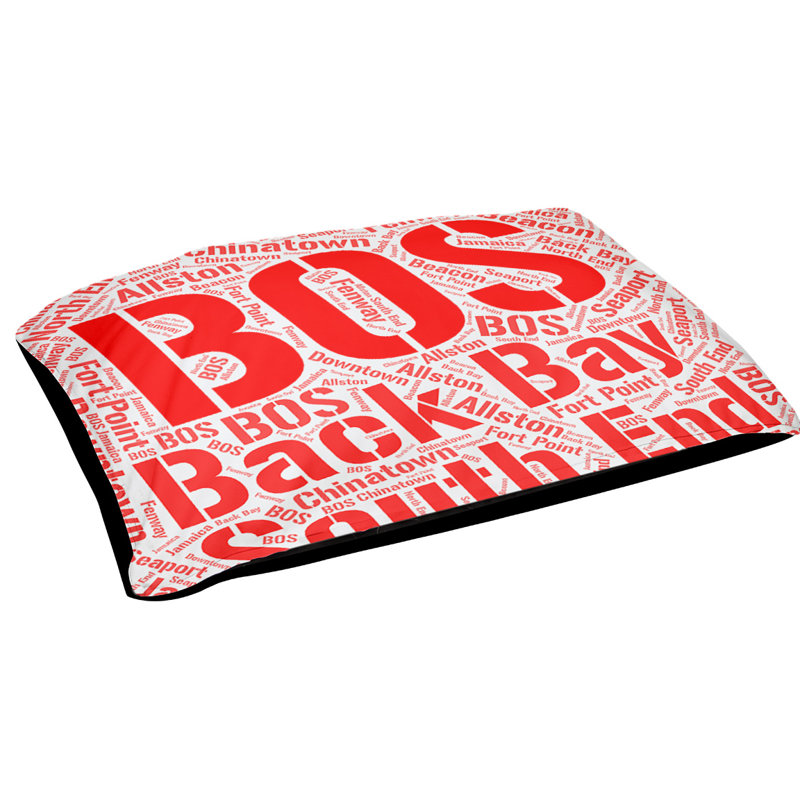 Oreiller rectangulaire designer, Grand L 50 po x l 40 po, Rouge, Boston