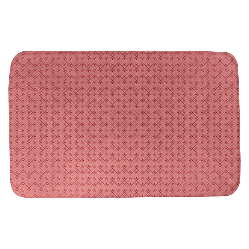 Tapis de bain antidérapant rectangulaire en forme de napperon de style Elizabeth bueschel, l 17 po x L 24 po, Rouge