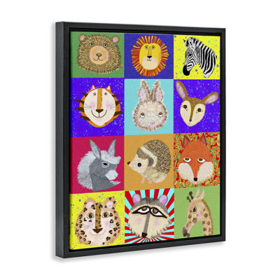 Furry Faces Animals Floating Frame, design by Lynnda Rakos