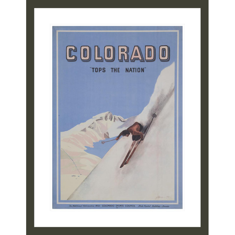 Affiche de voyage «Colorado Tops The Nation» par Inconnu - Reproduction giclée sur cadre, H 29,5 po x l 22,9 po