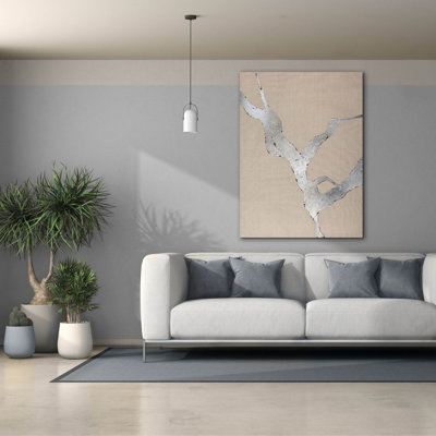  'Faultline Silver' by Design Fabrikken Canvas Wall Art, 40" x 54"