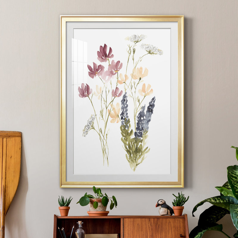 Lobelia Garden II - reproduction de cadre photo, H 30,5 po x l 22,5 po x P 1 po, Or