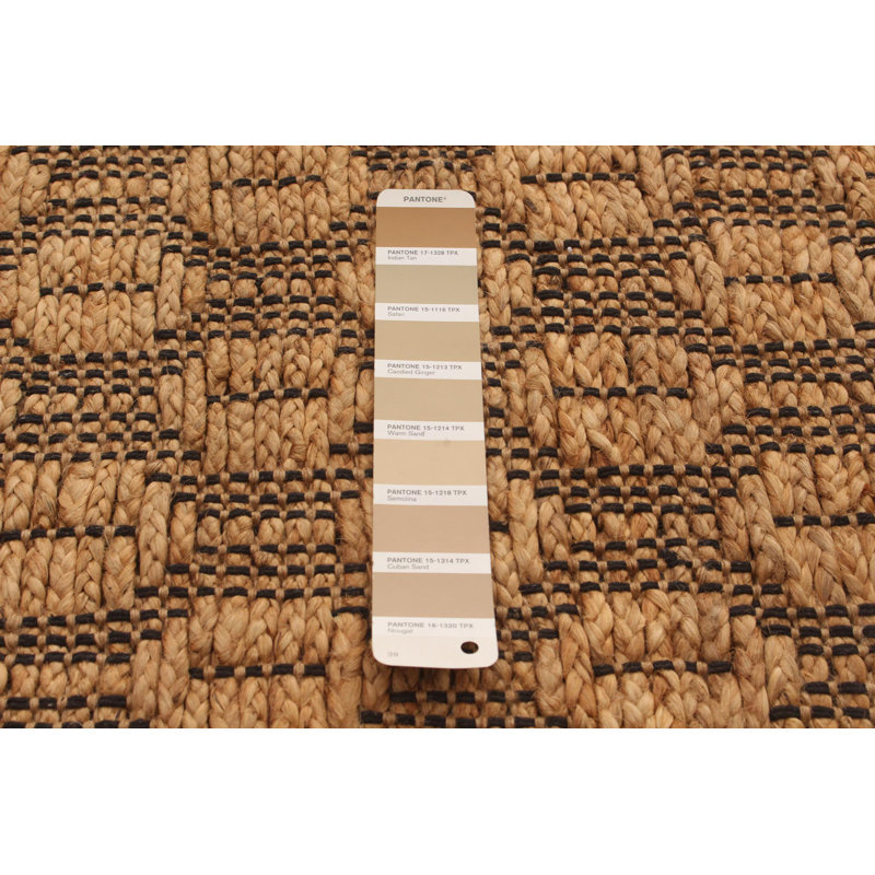 Tapis brun à tissage plat Lubna
