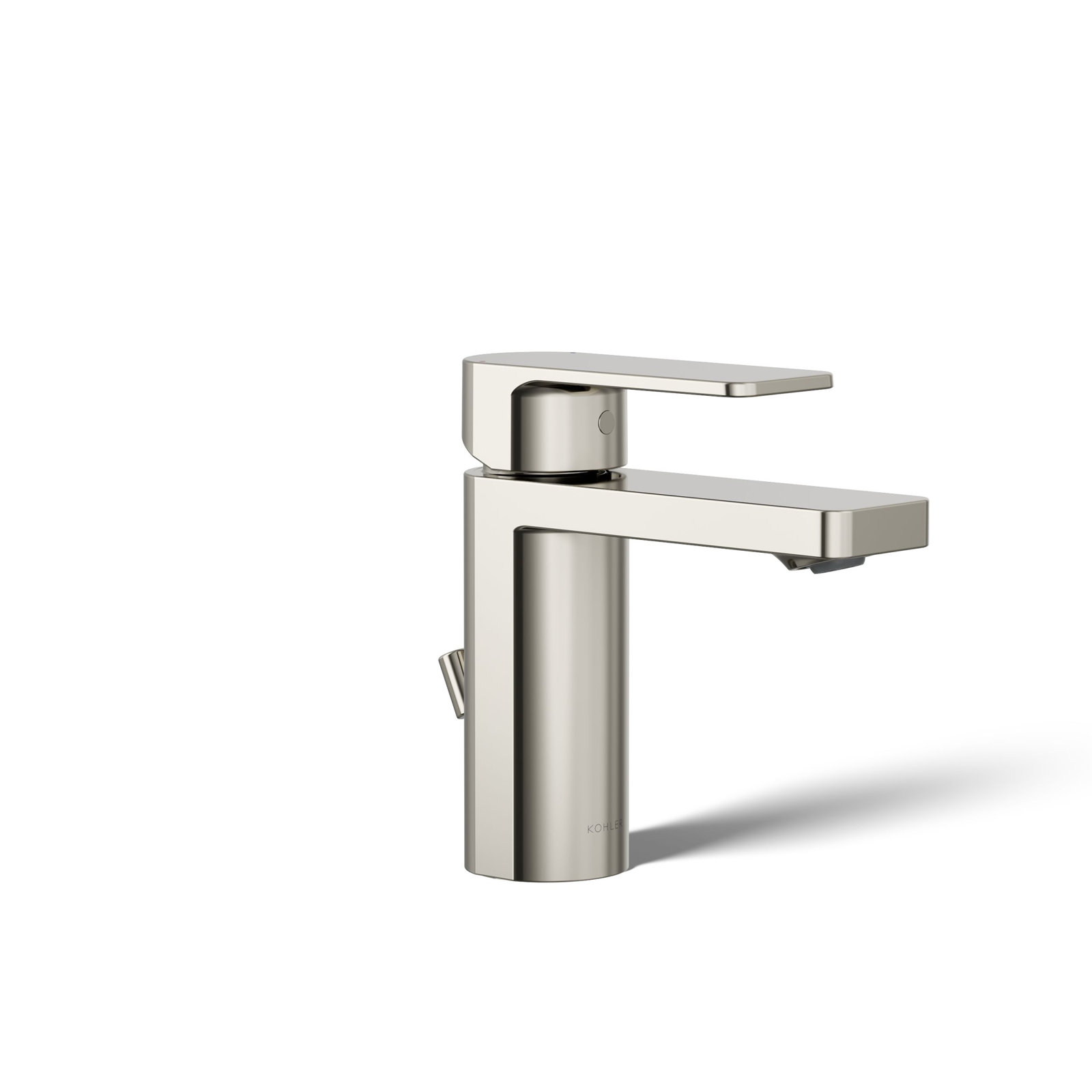 Parallel Single-Hole Bathroom Faucet with Drain, Polished Nickel