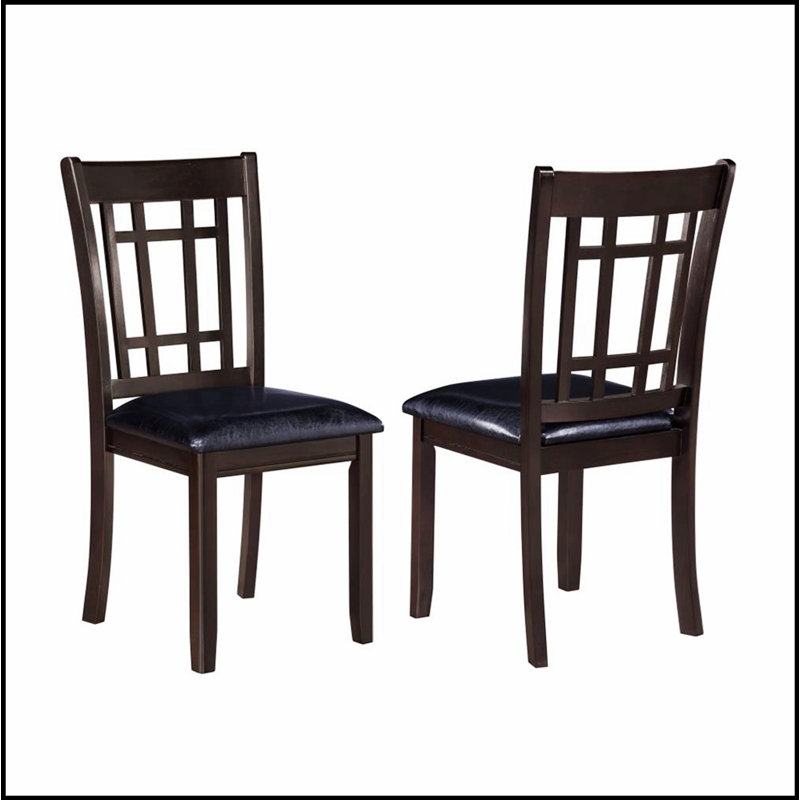 Ensemble de 2 chaises d'appoint élégantes en bois avec sièges en similicuir confortables pour espaces modernes et traditionnels