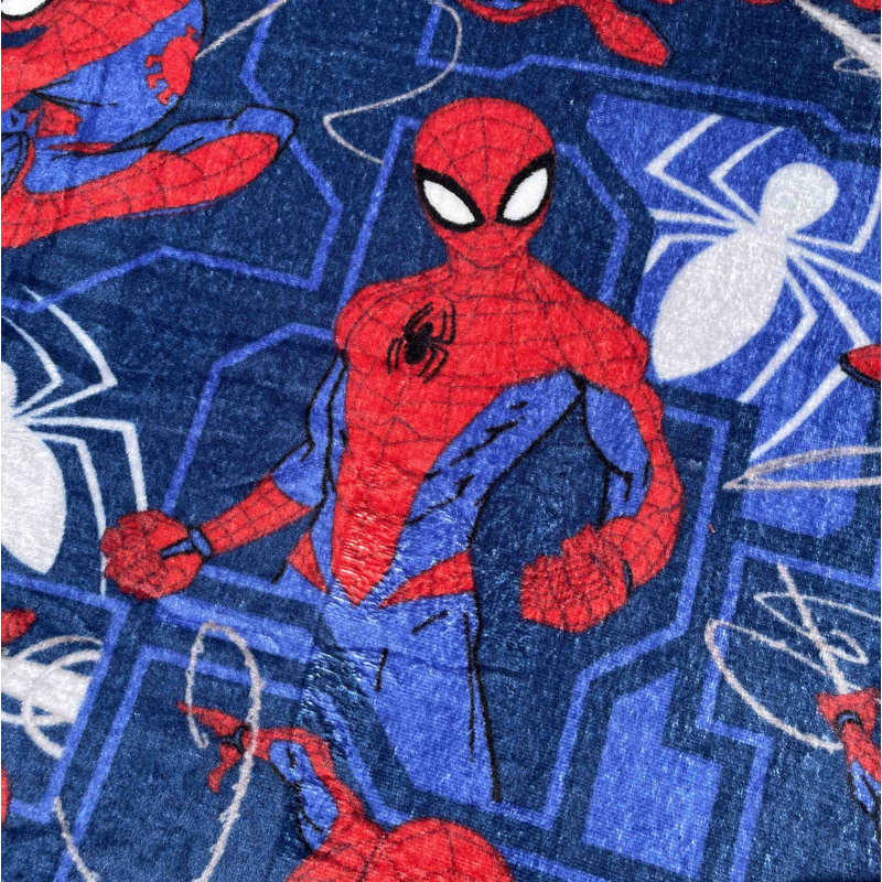 Spiderman Blue Red Soft Silk Touch Throw Sofa Picnic Blanket - 40" X 50"