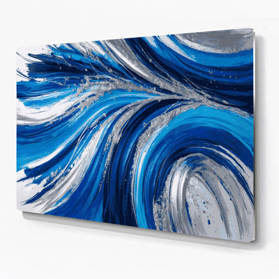 Lyrical Abstraction 88 Blue Metal Wall Art