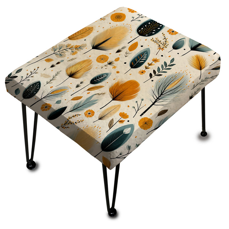 Nature Inspired Wanderer Boho Pattern - Botanical Rectangle Ottoman