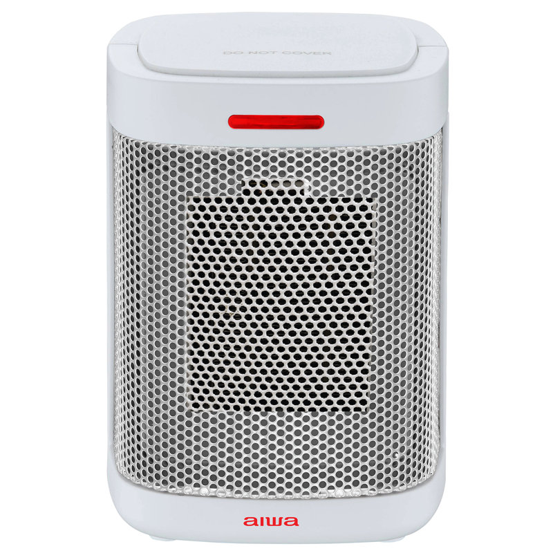Small 6in Black Ceramic Room Heater, Overheat Protection, Tip over Auto Shutoff, White