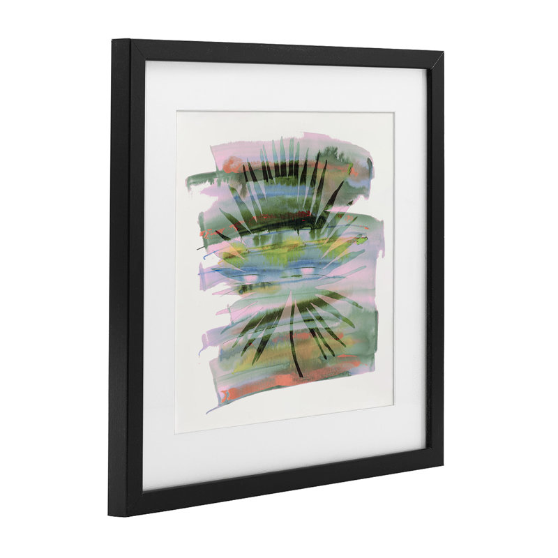 «Tropical Dream» pastel palmier, reproduction sous verre encadrée, conception de Susan Jill, H 13 po x l 13 po