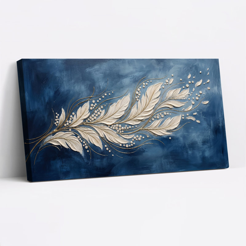 "Feather Branch", reproduction d'art sur toile, ensemble de 1, L 48 po x H 24 po, Toile tendue