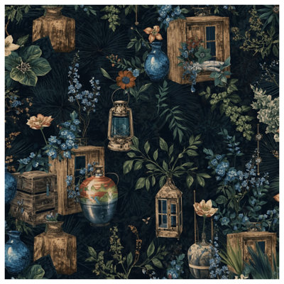 Housses de couette lanternes florales rétro