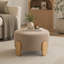 Repose-pieds rond de 24,8 pouces avec tissu en peluche doux et pieds en bois naturel, parfait pour la maison et le bureau