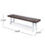 Lot de 2 bancs d'extérieur en bois, style industriel moderne, résistants aux intempéries, assise à lattes, 160 cm L x 38,3 cm P x 44,5 cm H.