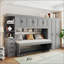Lit escamotable simple avec armoire murale-82505127