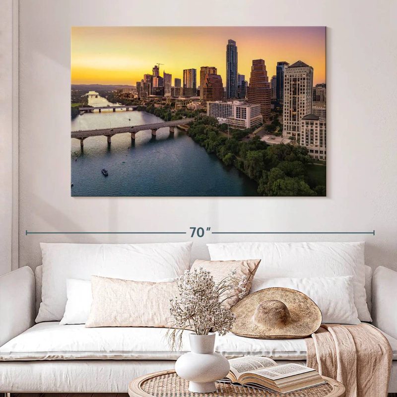 Skyline de Sirci Austin au crépuscule, H 34 po x l 51 po