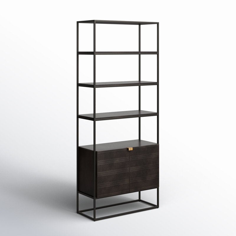 Bibliothèque en fer H 87 "x l 36", Noir